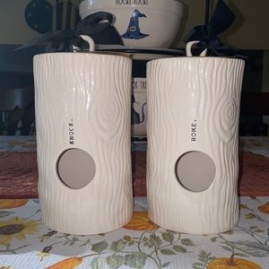 Rae Dunn 1stedWOODGRAIN KNOCK. & HOME. birdys RARE